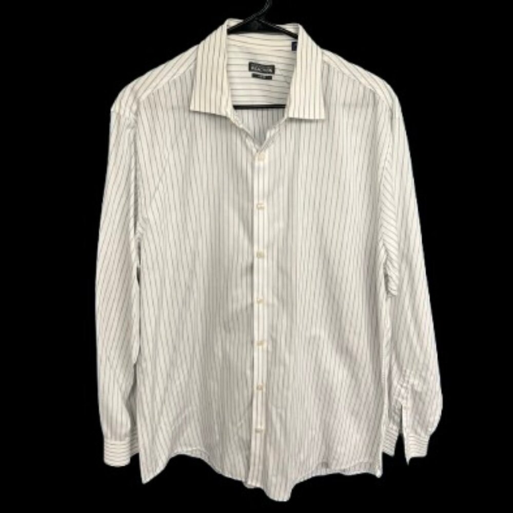 Kenneth Cole Reaction Slim Fit Men's Long Sleeve Dress Shirt Size 34-35